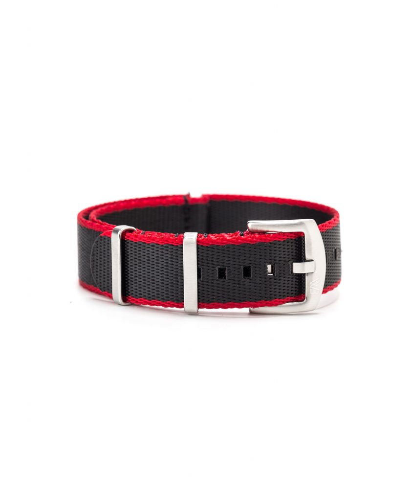 Two-Piece Nato Strap Black & Grey 5 Stripes WB Original - Watch Bands ...