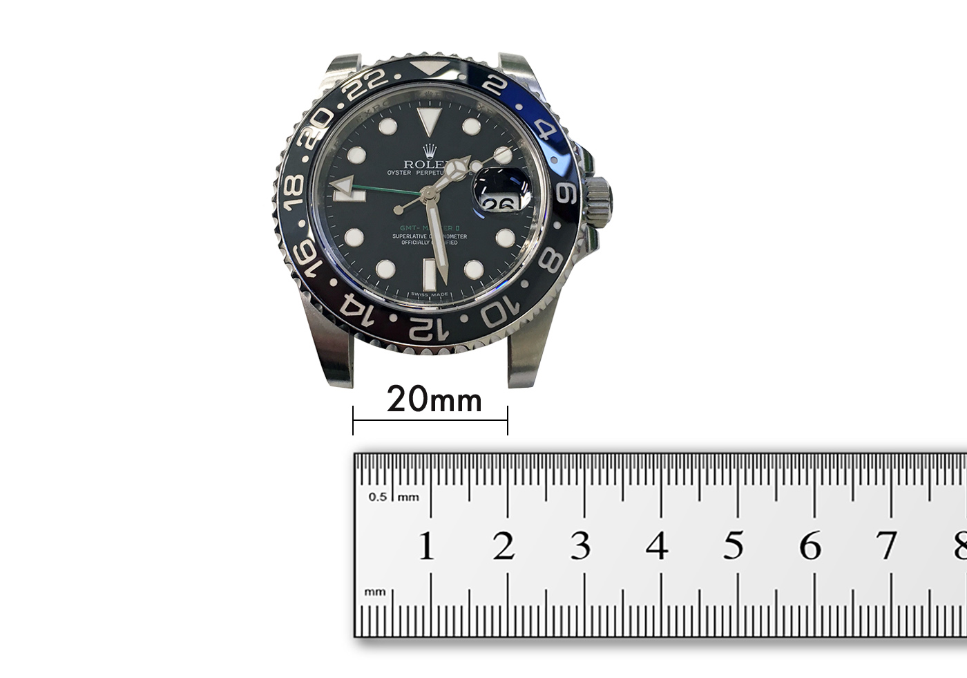 rolex gmt master 2 size