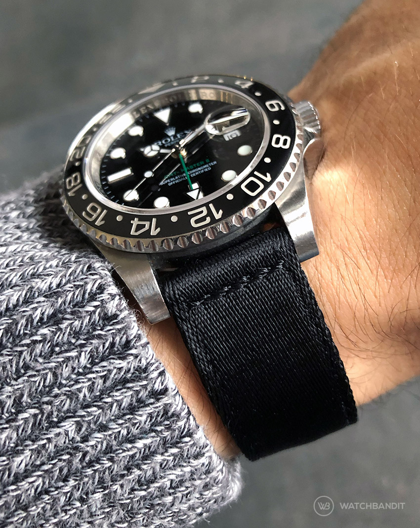 Rolex GMT Master II on Two Piece Nato strap front