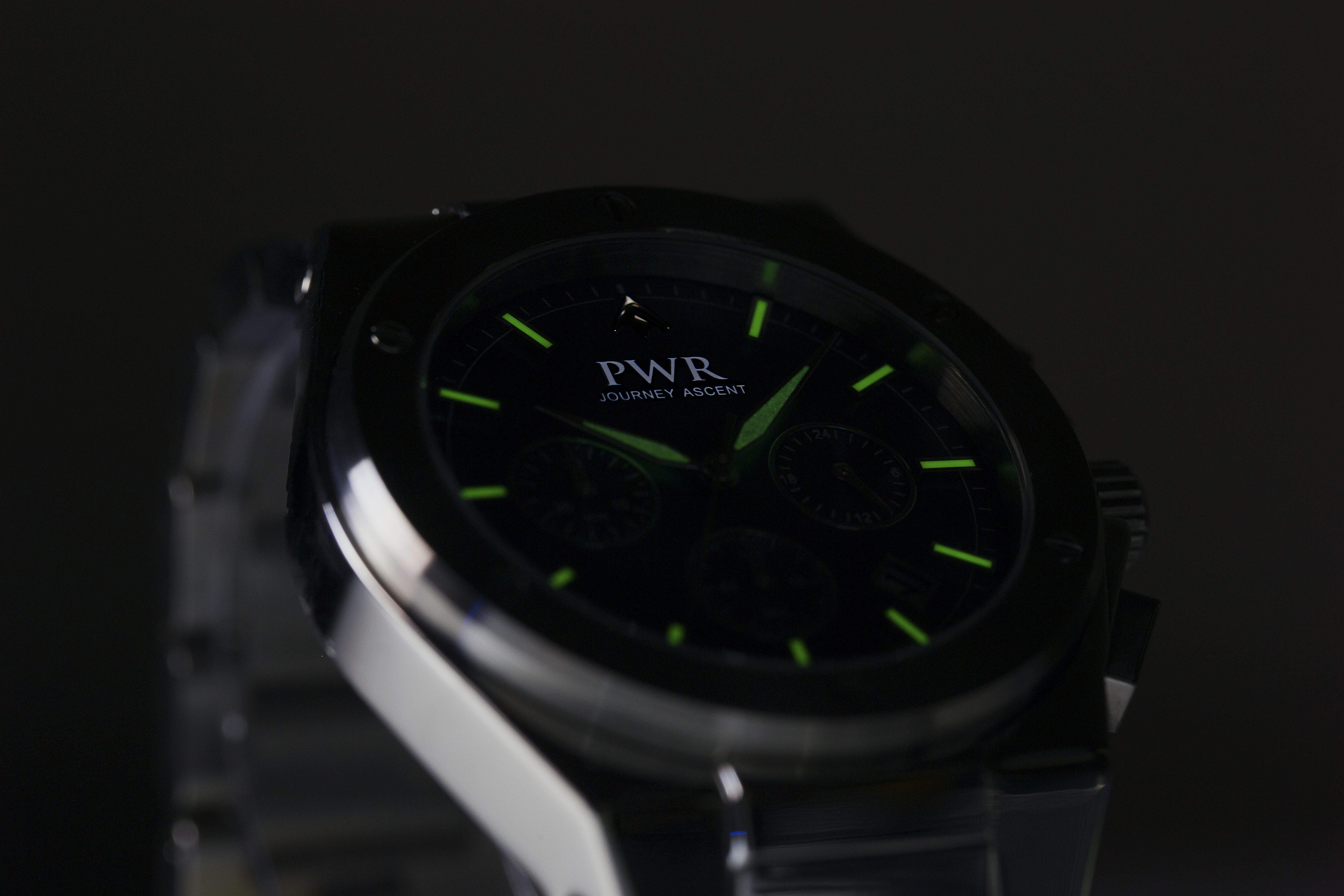 PWR Collective watch lume shot