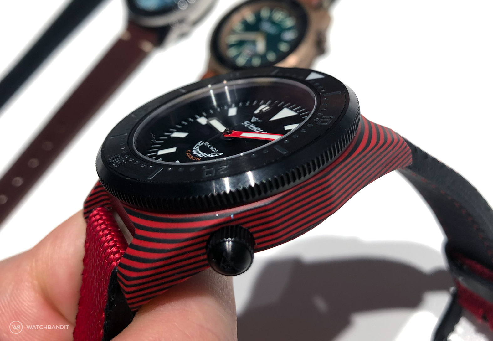 WatchBandit Squale T183 carbon fiber red