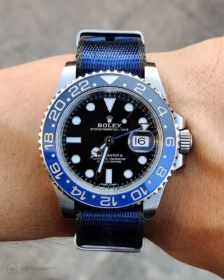 Rolex GMT Black Blue-nyloin Strap