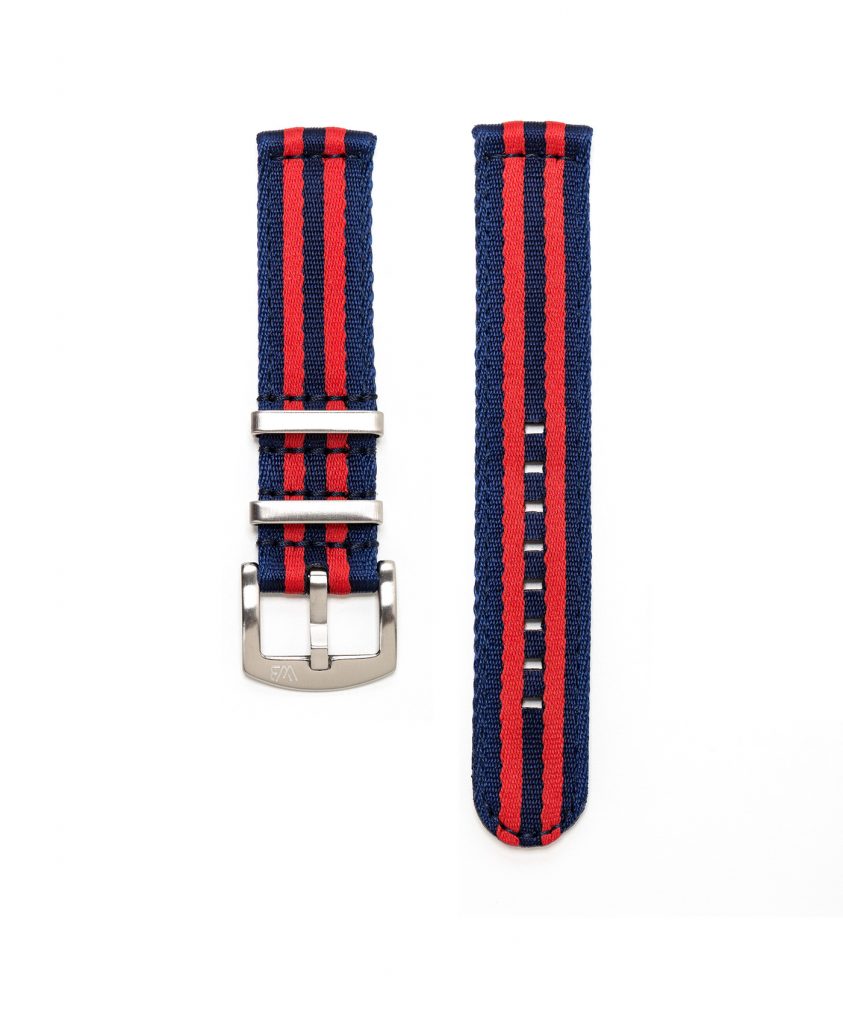 Two-Piece Nato Strap Blue & Red WB Original - Watch Bands - WatchBandit