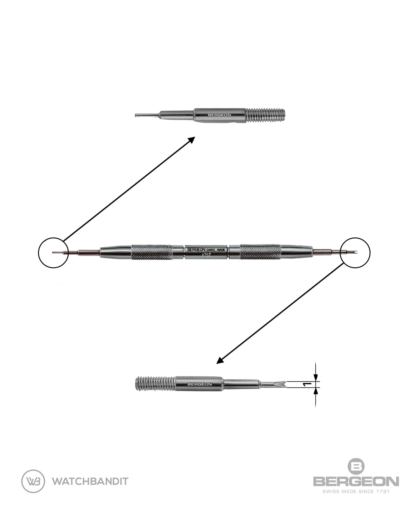 Bergeon - Spring Bar Tool - For watch straps - Made in Switzerland
