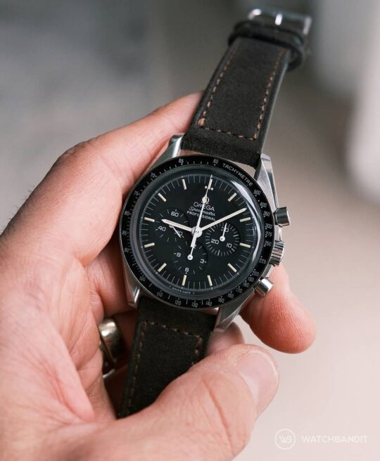 omega speedmaster suede strap