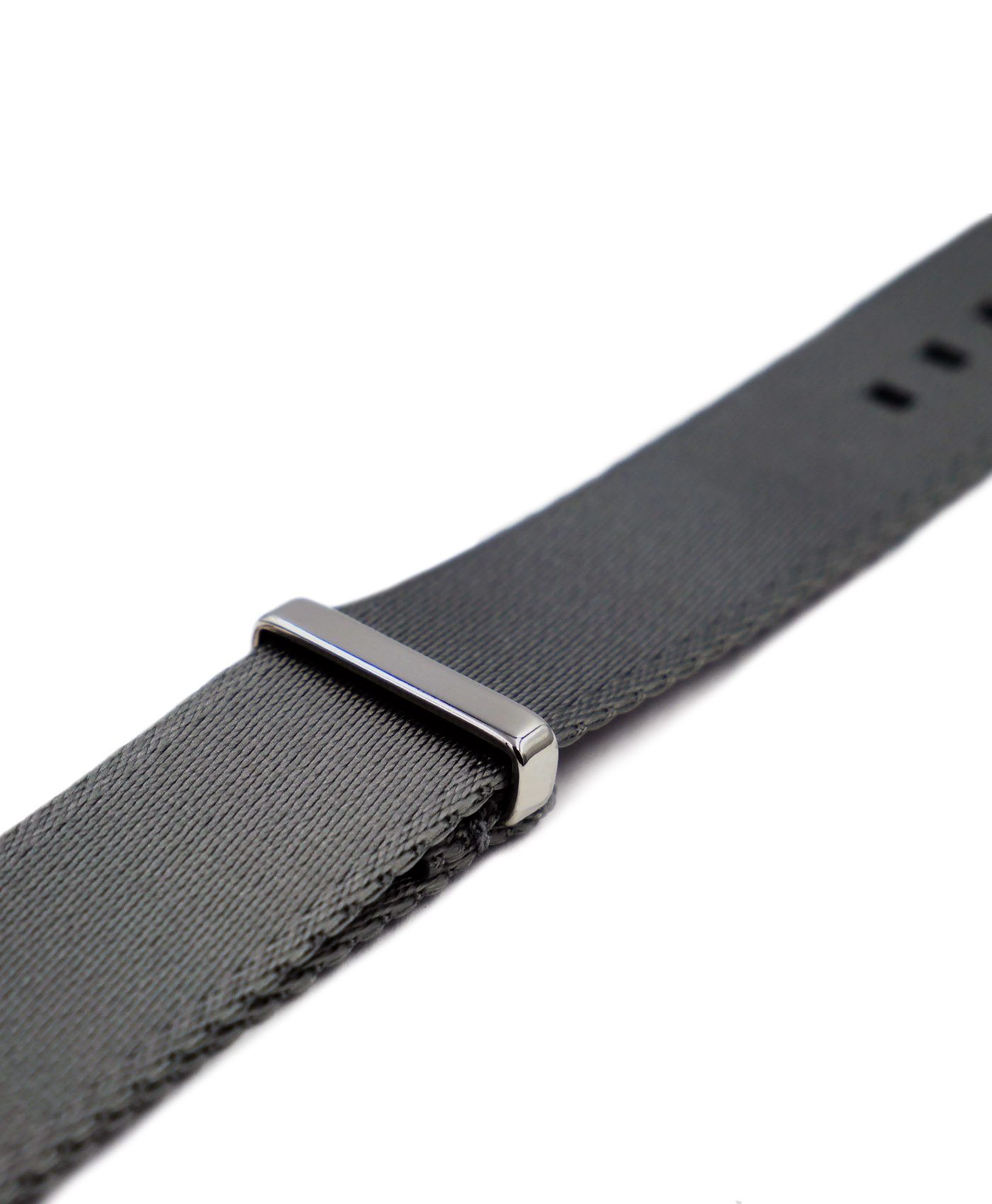 Premium 1.2 mm seat belt polished NATO Strap grey side by WatchBandit