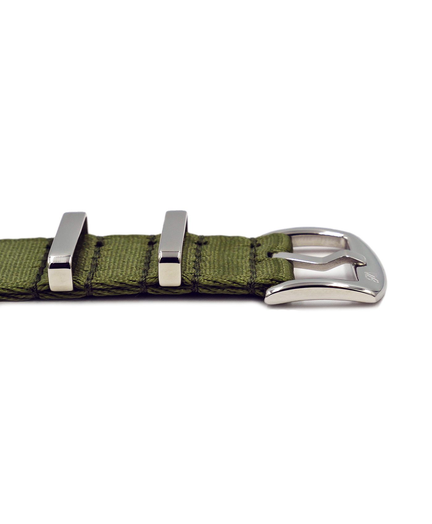 Premium 1.2 mm seat belt polished NATO Strap green buckle by WatchBandit