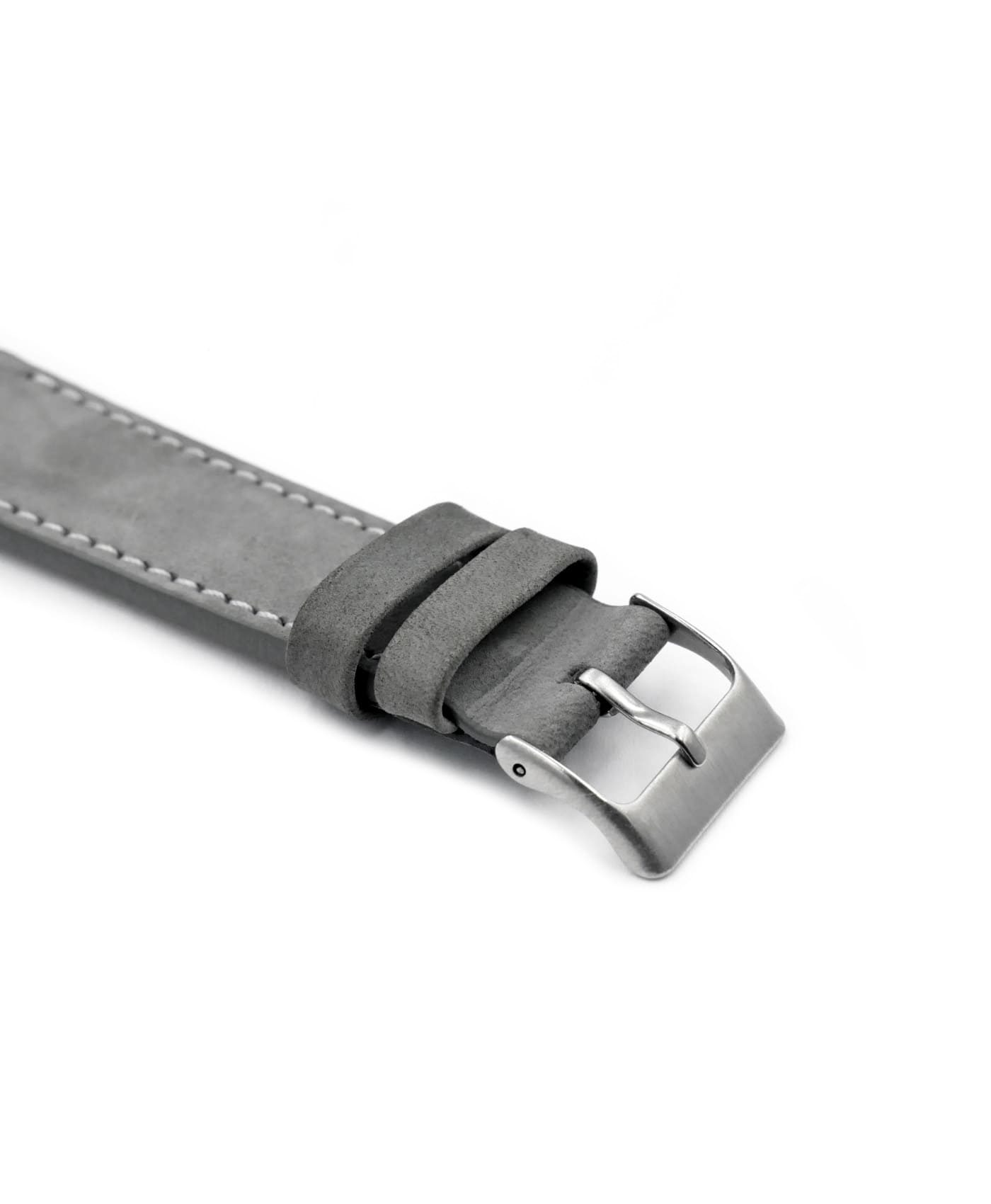 Pebro Premium Calfskin Watch Strap Grey No 582 buckle close up