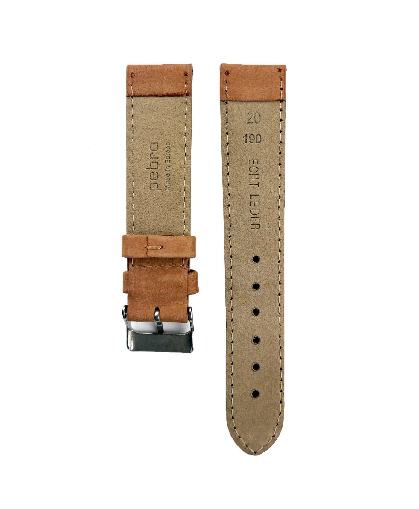 Pebro Premium Calfskin Watch Strap Terracotta Tanned No 190 back