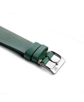 WB original premium vintage leather watch strap petrol green side buckle