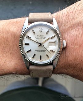 rolex datejust 36 on leather strap