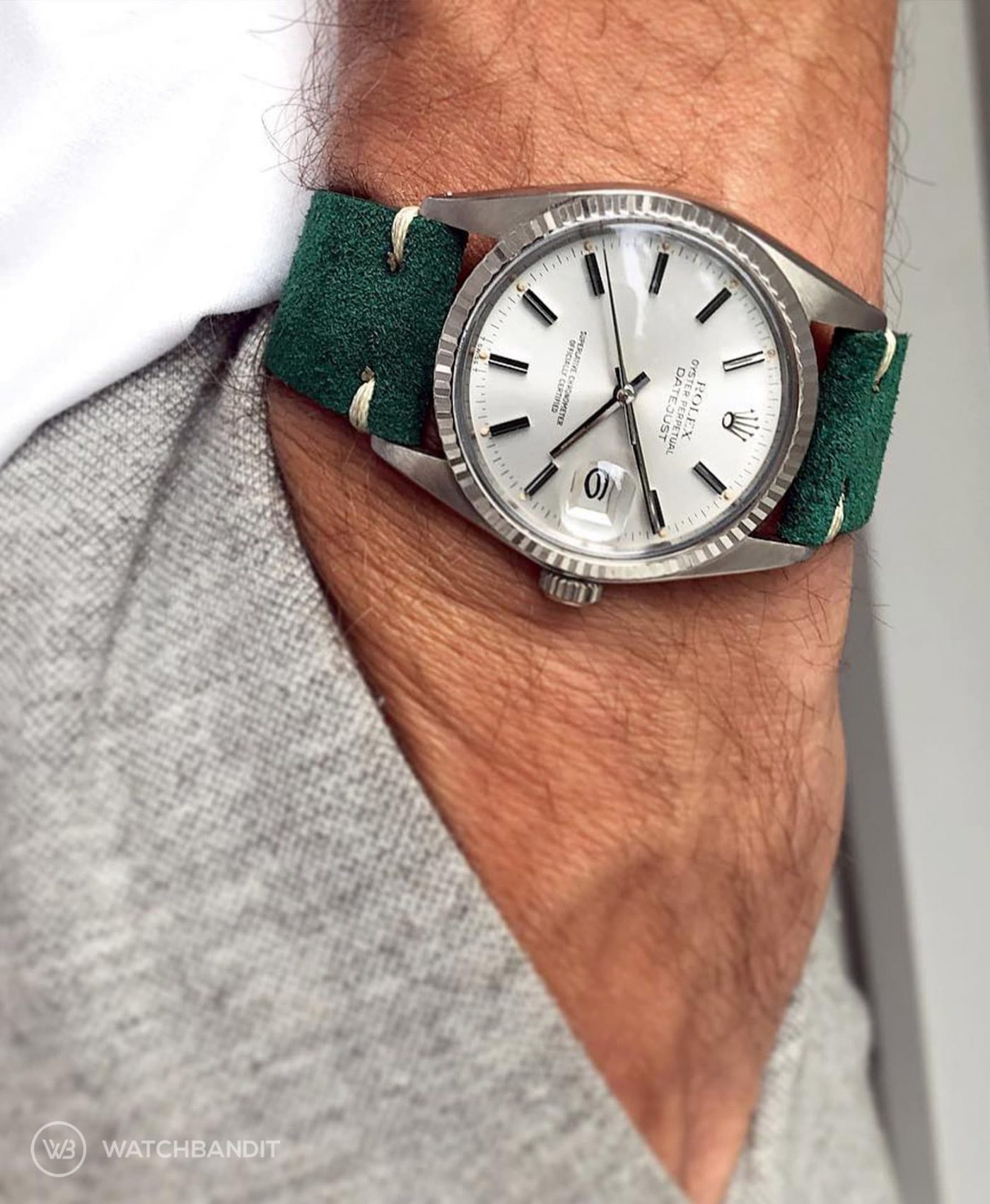 rolex datejust 36 on leather strap