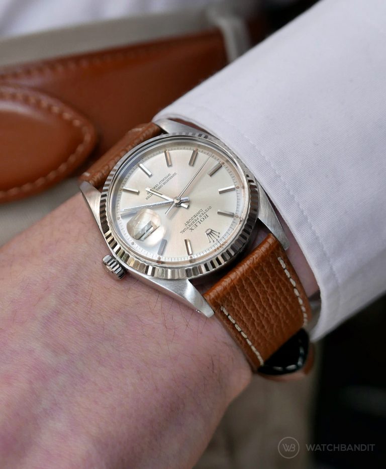 rolex datejust 36 on leather strap