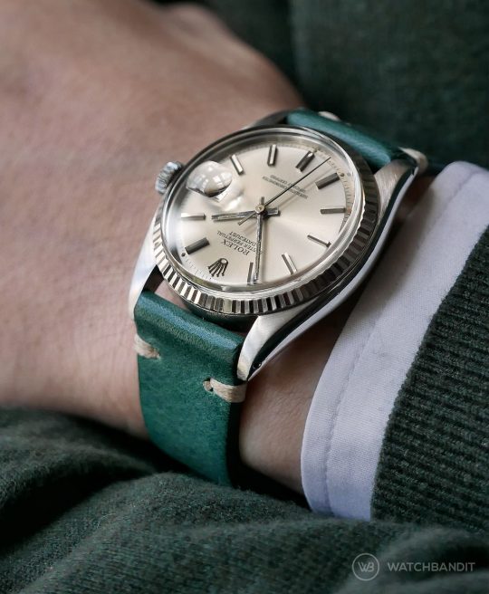 rolex datejust 36 on leather strap