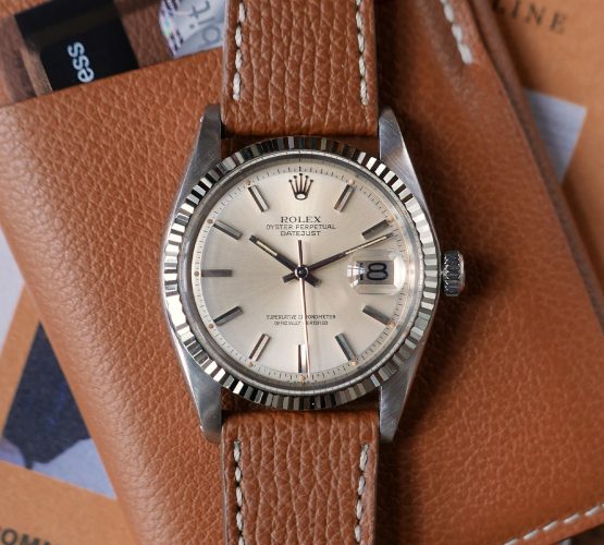 Rolex Datejust 1601 tanned brown calfskin leather strap