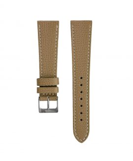 Textured calfskin leather watch strap beige front watchbandit