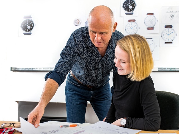 Fine Watches Berlin Mia Phyllis Liefer and Wilfried Liefer working on desk