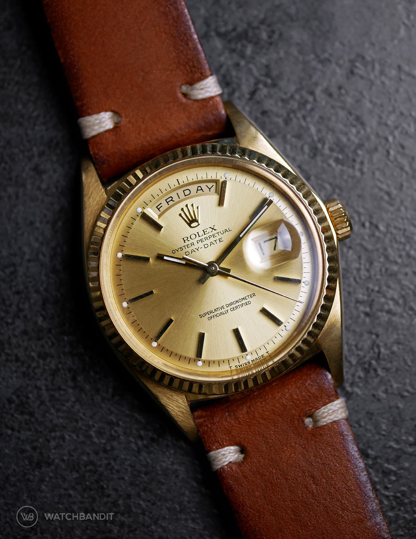vintage rolex day date leather strap