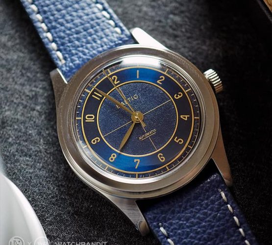 Baltic watch blue WB Original textured calfskin strap