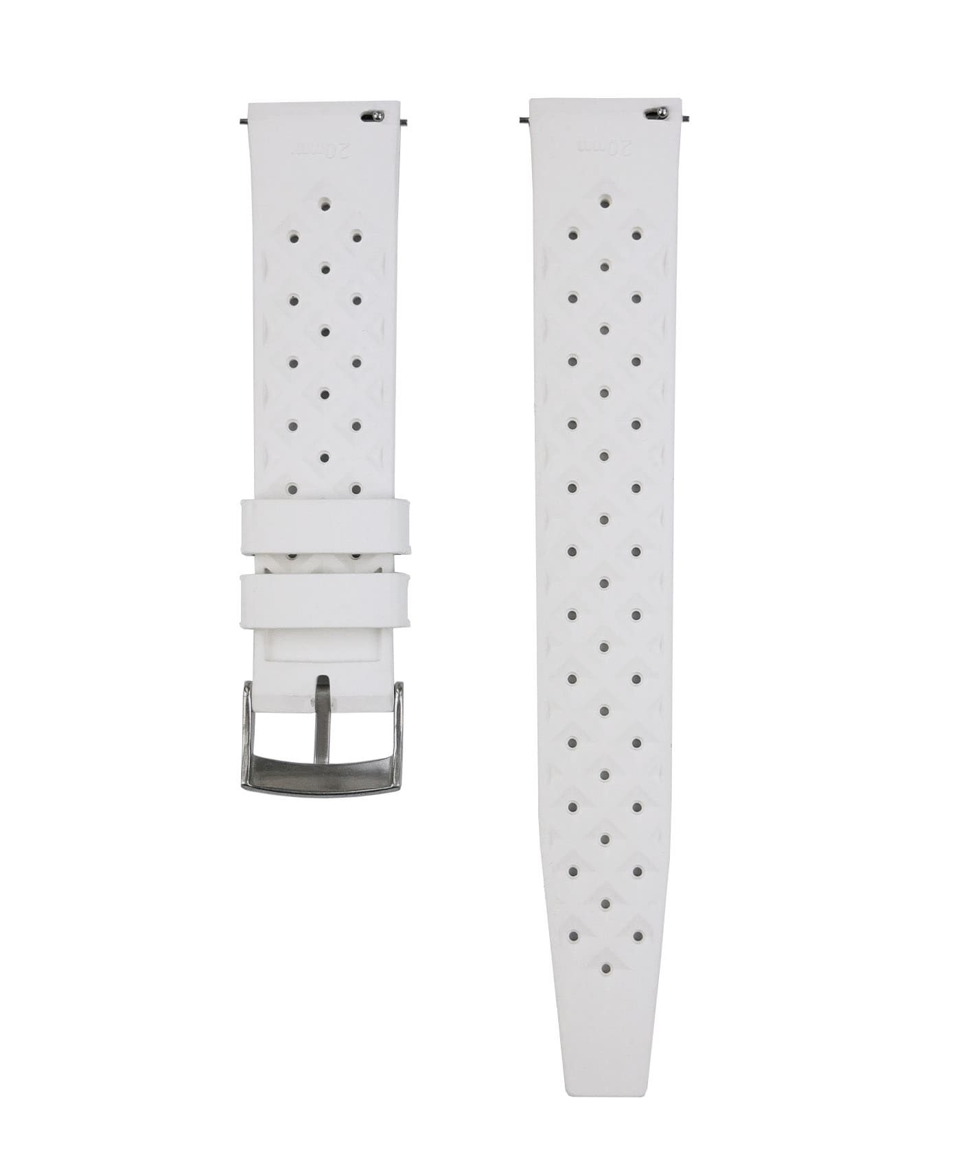 Tropical Rubber watch strap_White_Back