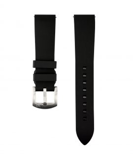 Classic plain Rubber watch strap_Black_Front