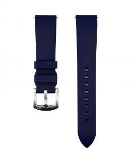 Classic plain Rubber watch strap_Blue_Front
