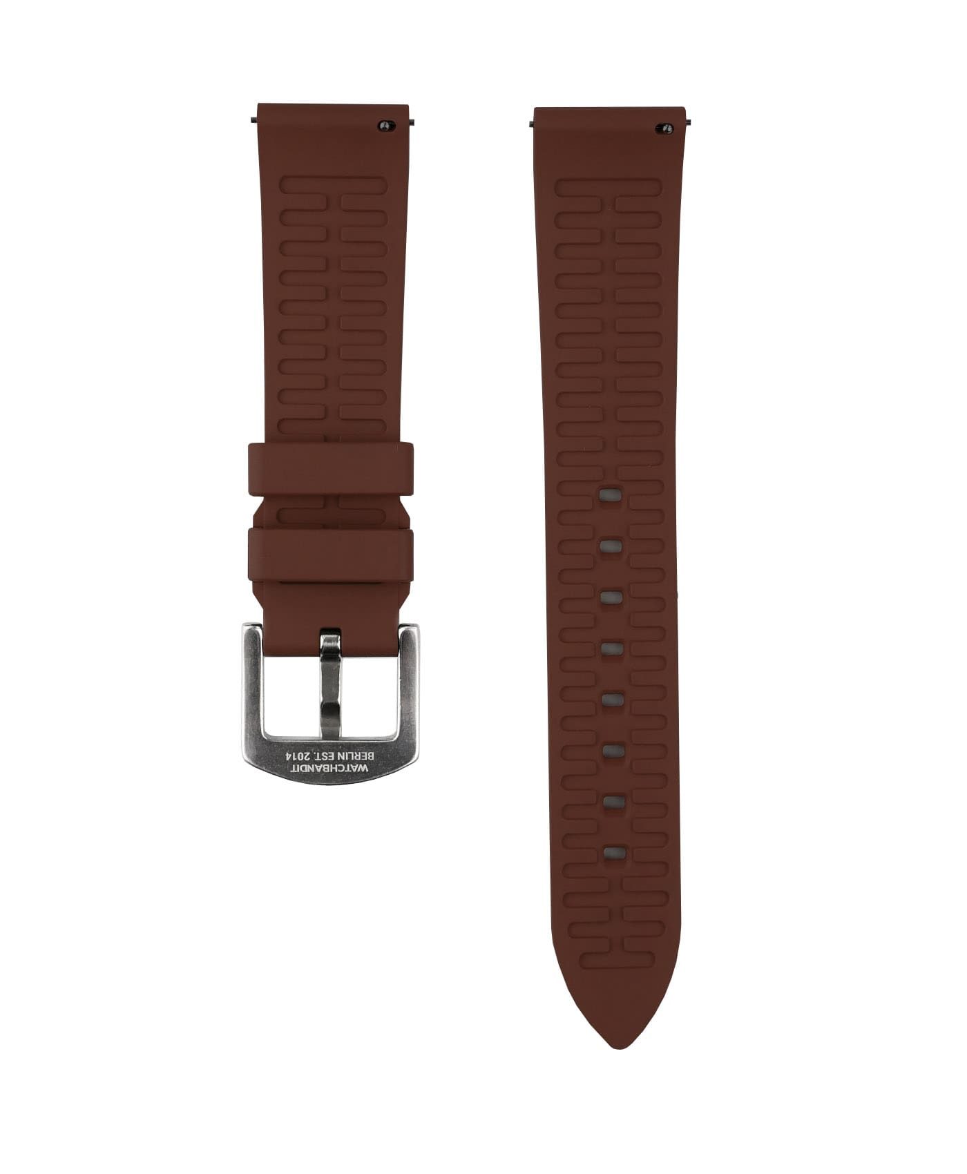 Classic plain Rubber watch strap_Brown_back