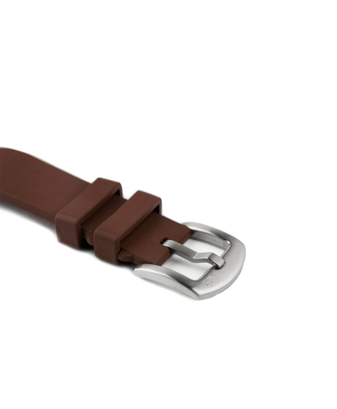 Classic plain Rubber watch strap_Brown_buckle