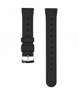 Waffle Rubber watch strap_Black_Front