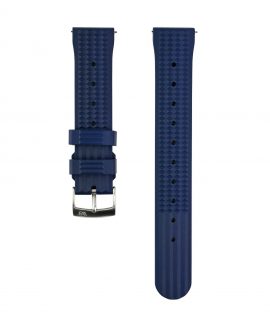 Waffle Rubber watch strap_Blue_Front
