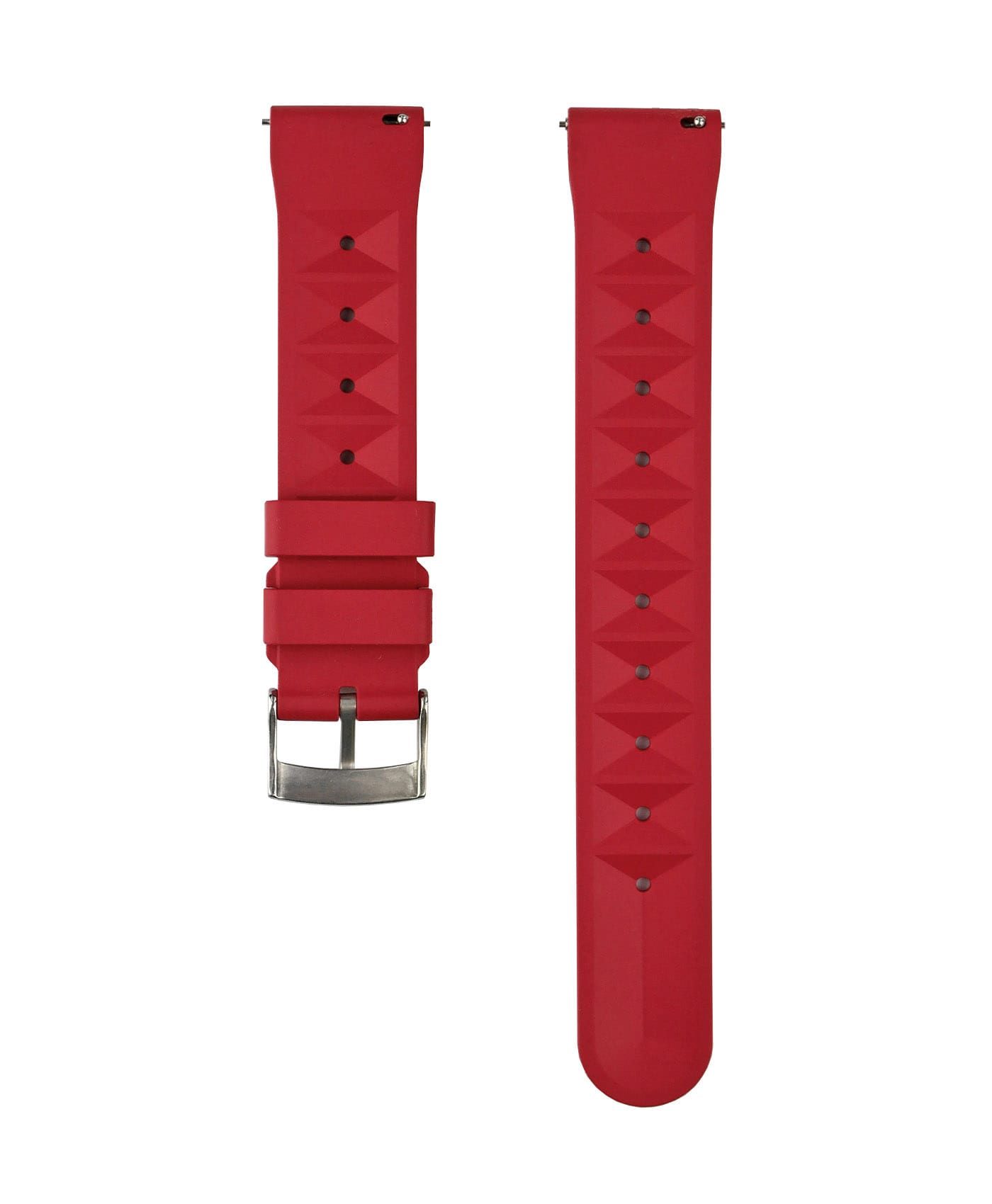 Waffle Rubber watch strap_Red_back