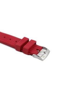 Waffle Rubber watch strap_Red_side buckle