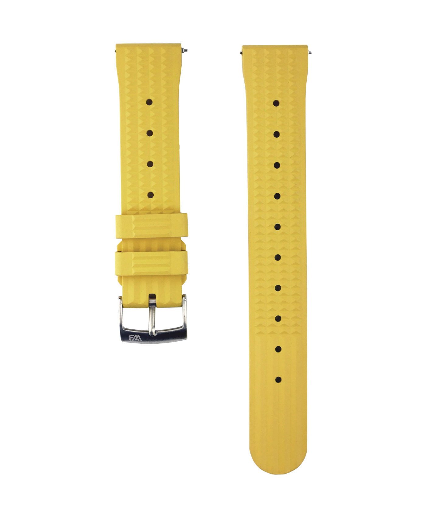 Waffle Rubber watch strap_Yellow_Front