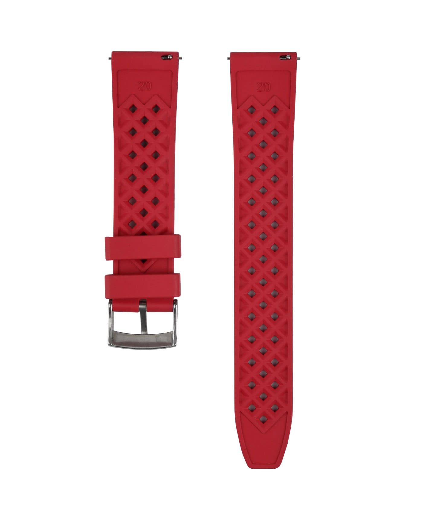 Rhombus Rubber watch strap_Red_Back