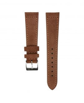 Suede leather strap with side seam_brown_front
