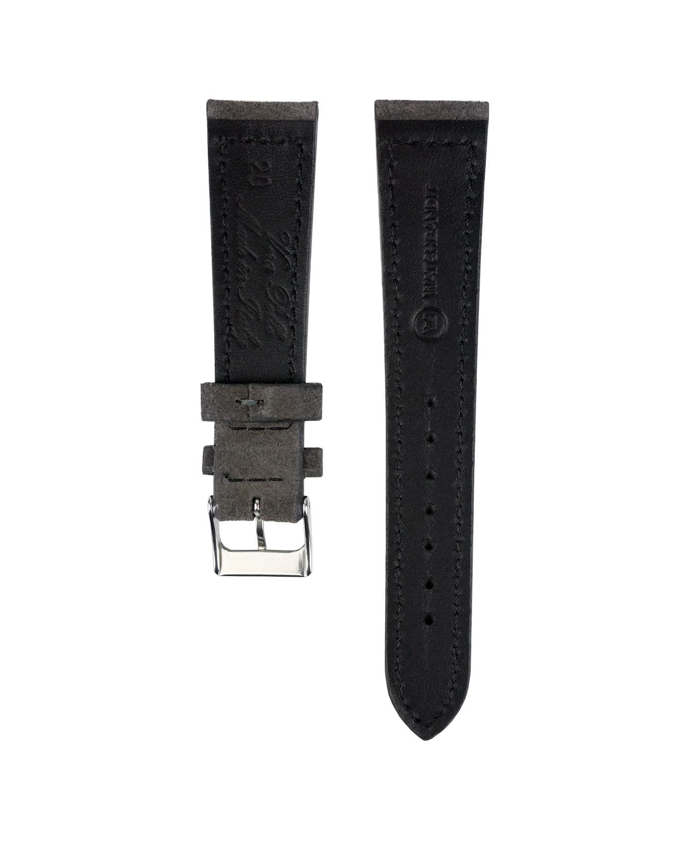 Suede leather strap with side seam_grey_back
