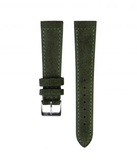 Suede leather strap with side seam_green_front