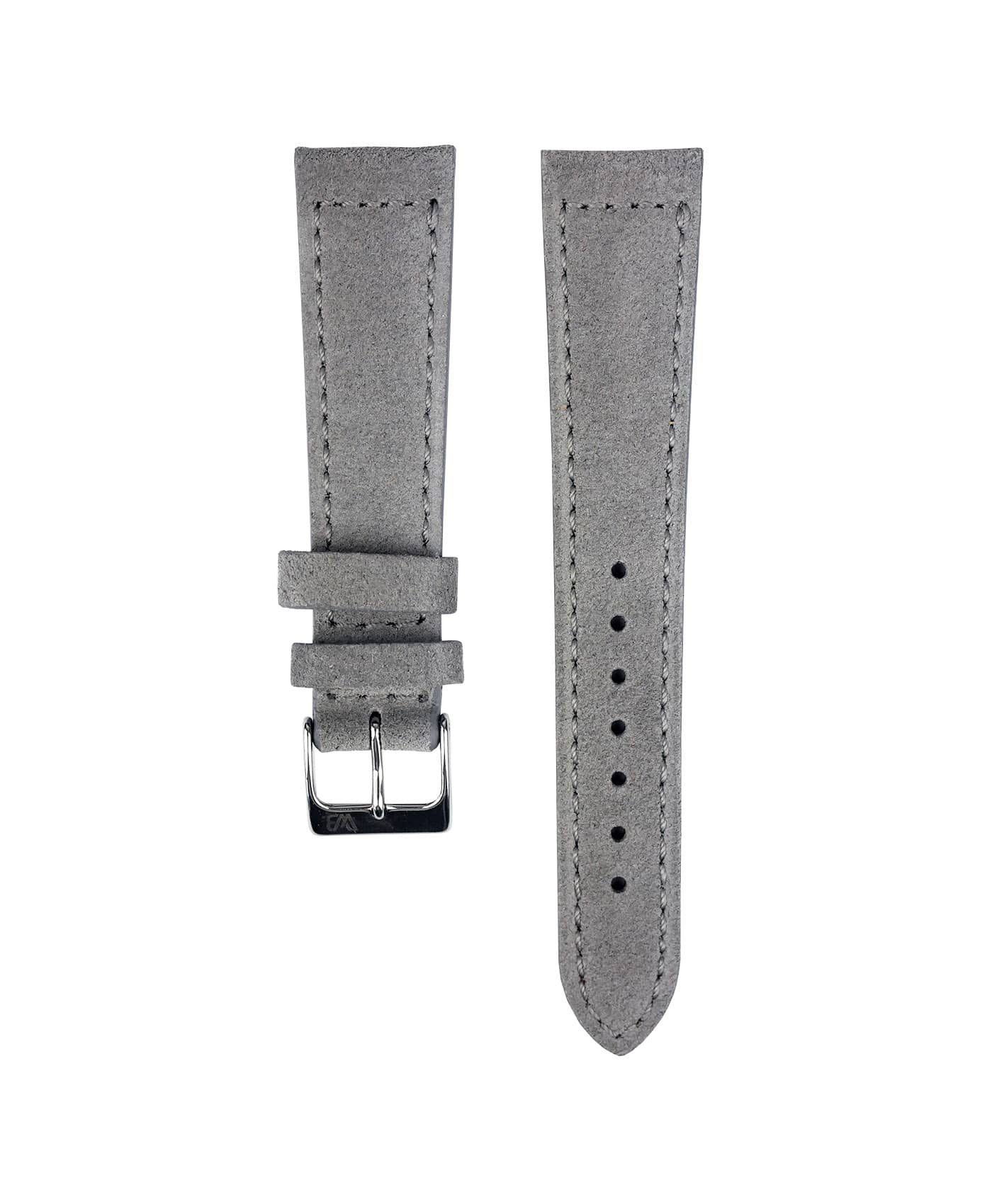 Suede leather strap with side seam_grey_front