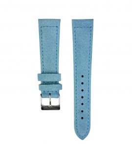 Suede leather strap with side seam_light blue_front