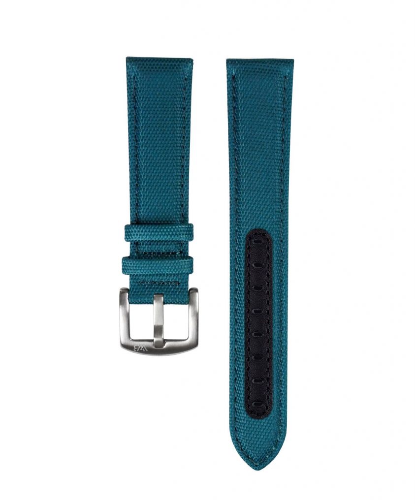 Premium Sailcloth watch strap petrol WB Original front