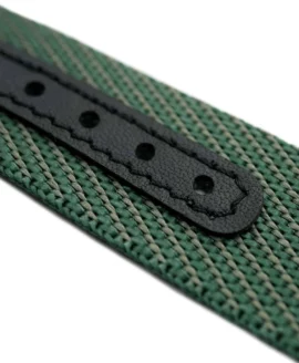 Premium-Adjustable-Single-Pass-Strap_Green_leather-reinforced_macro-min