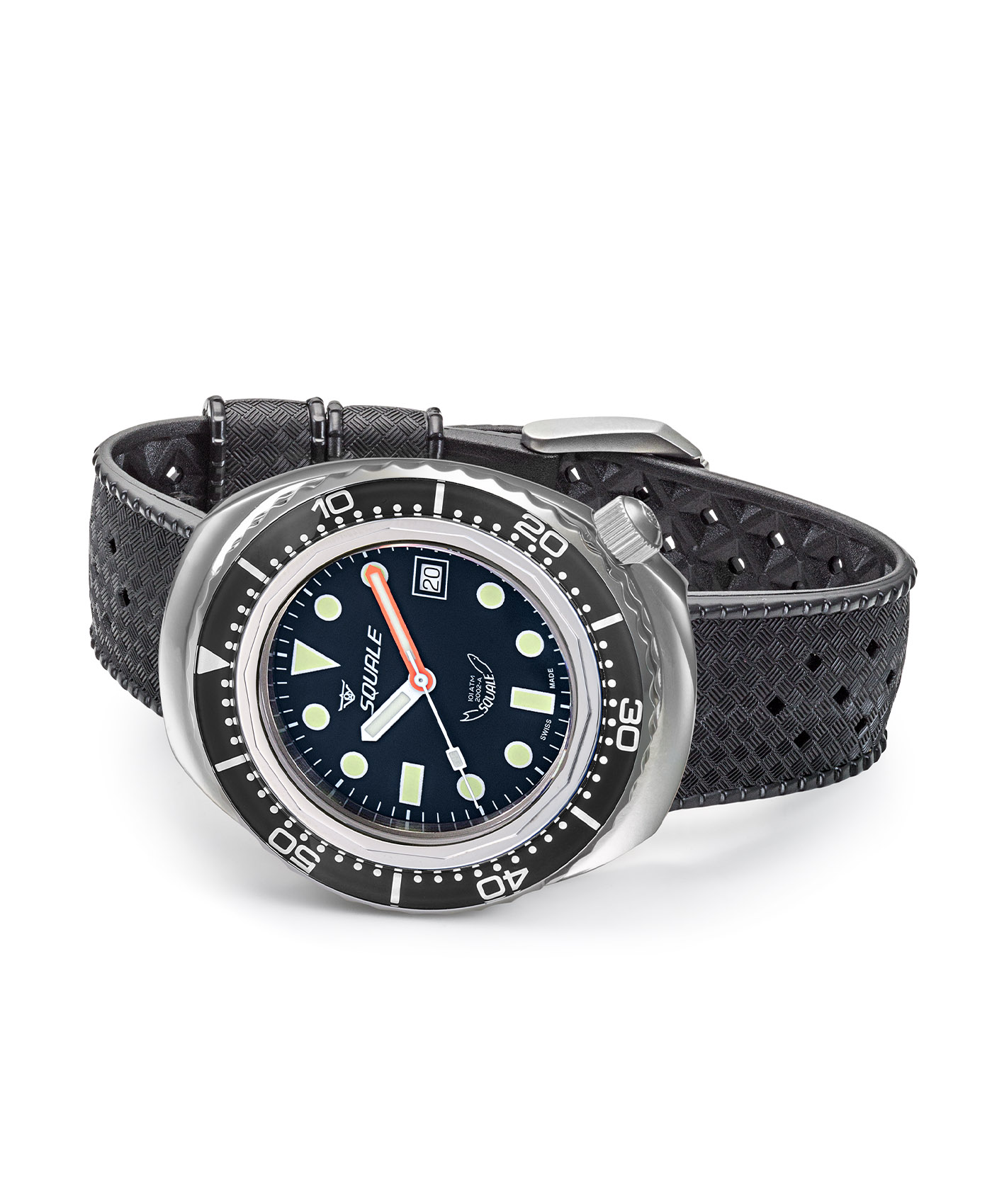 Squale 2002 Series 101 Atmos Polished Black Dots Watch - WatchBandit