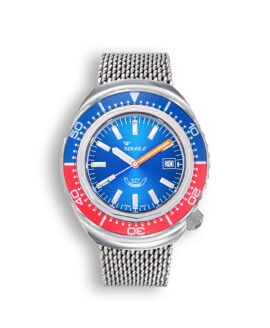 Squale-2002 Series-101 Atmos-Polished-Blue-dial-Blue-Red-bezel