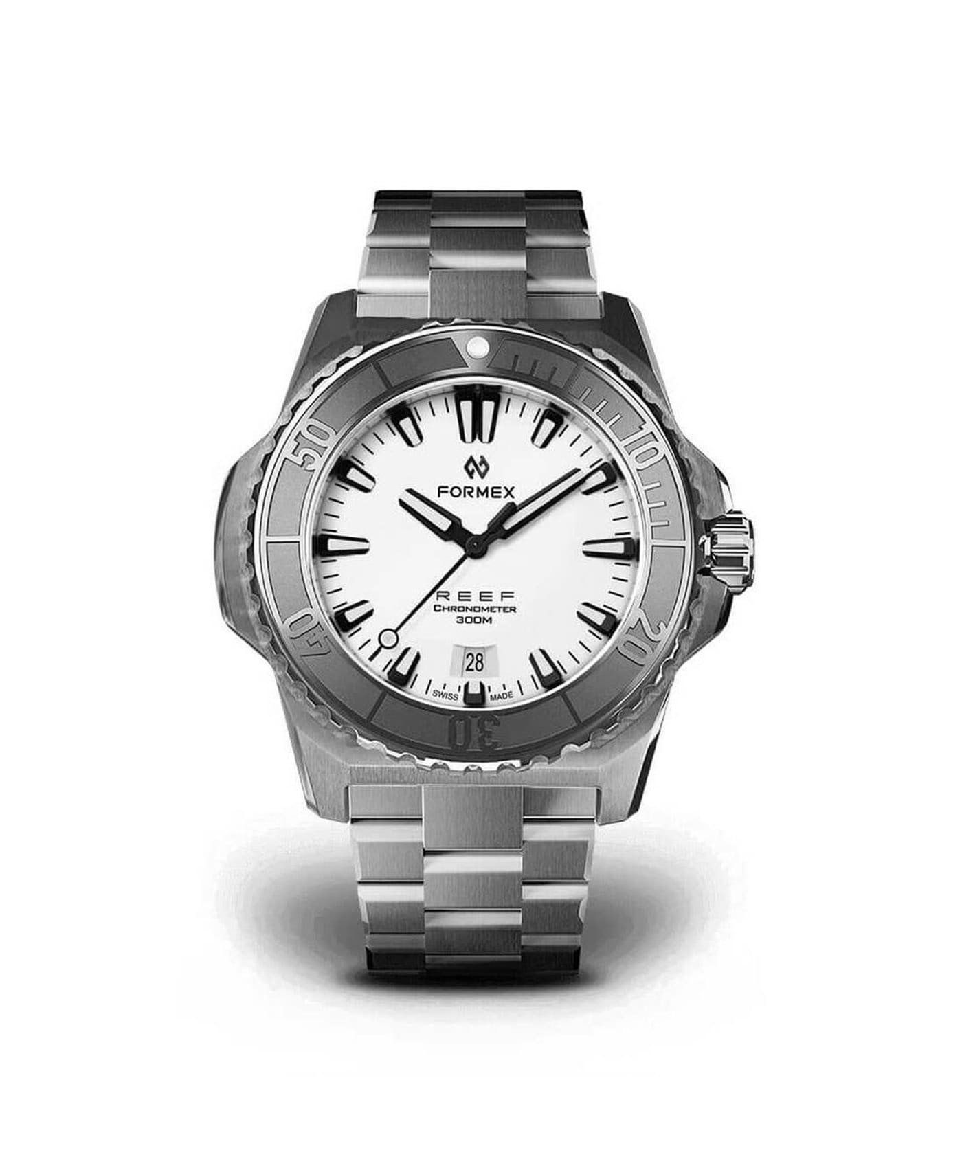 Formex - Reef - Automatic Chronometer COSC 300m_White Dial Silver Steel Bezel