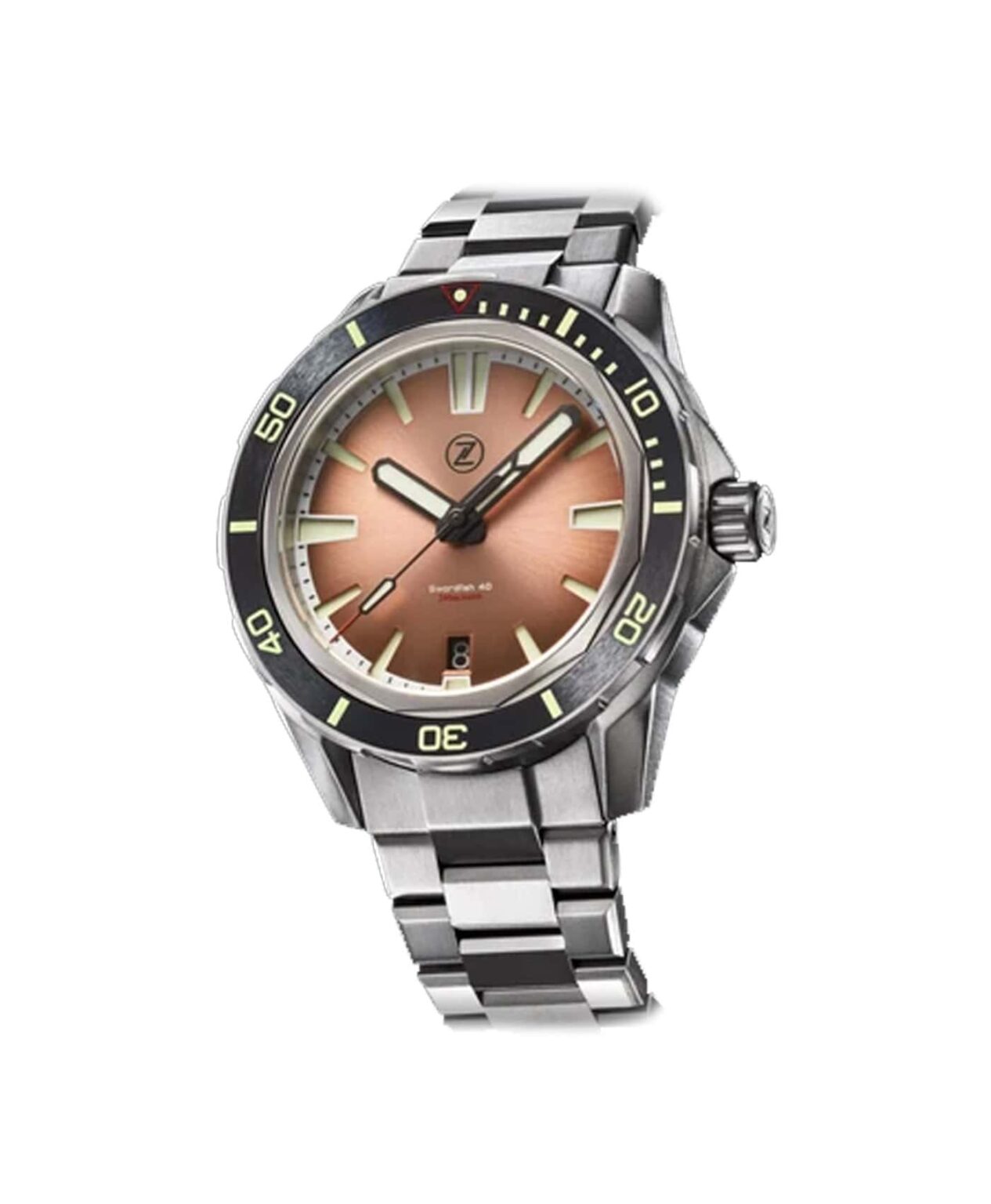 Zelos Swordfish 40mm Ti Salmon Watch WatchBandit