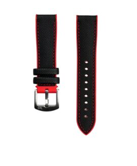 Performance Style Rubber Watch Strap – Black-Red