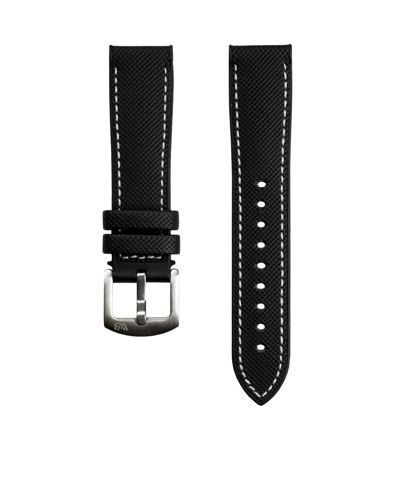 Performance Style Rubber Watch Strap – Black-White