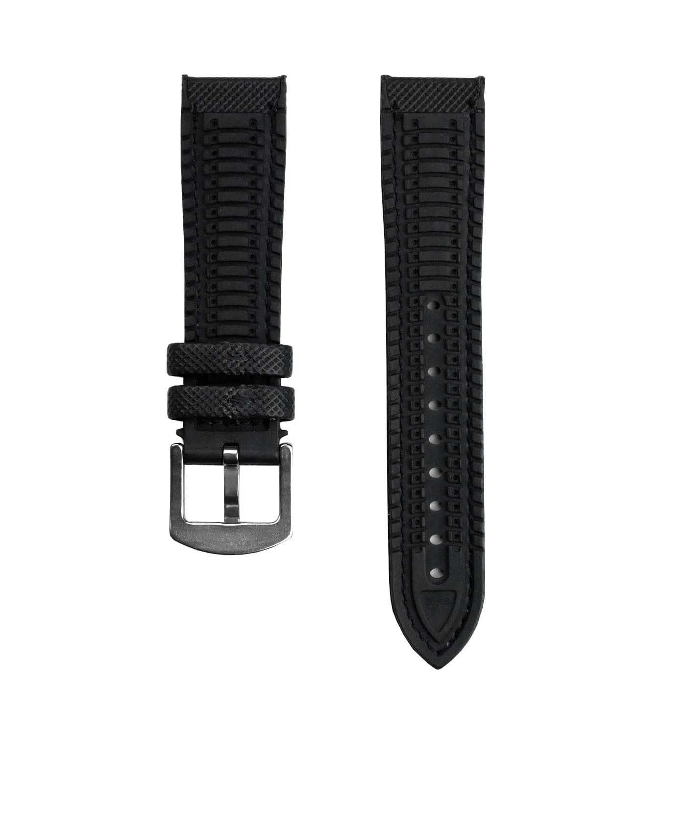 PerformancePerformance Style Rubber Watch Strap – Black-White_back