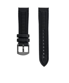 Performance Style Rubber Watch Strap – Black_back
