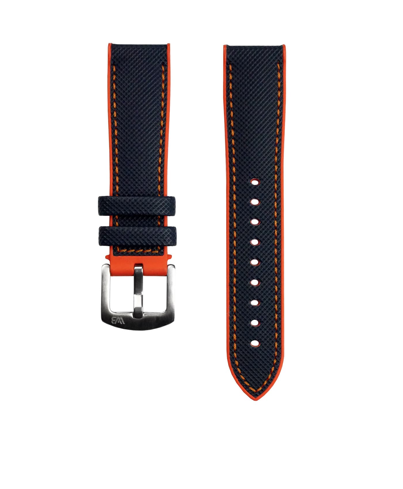 Performance Style Rubber Watch Strap – Blue-Orange